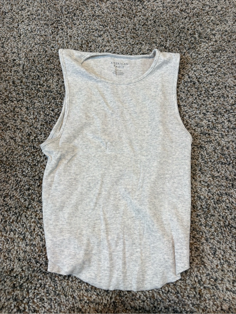 American Eagle Outfitters Light Heather Gray Ribbed Tank Top